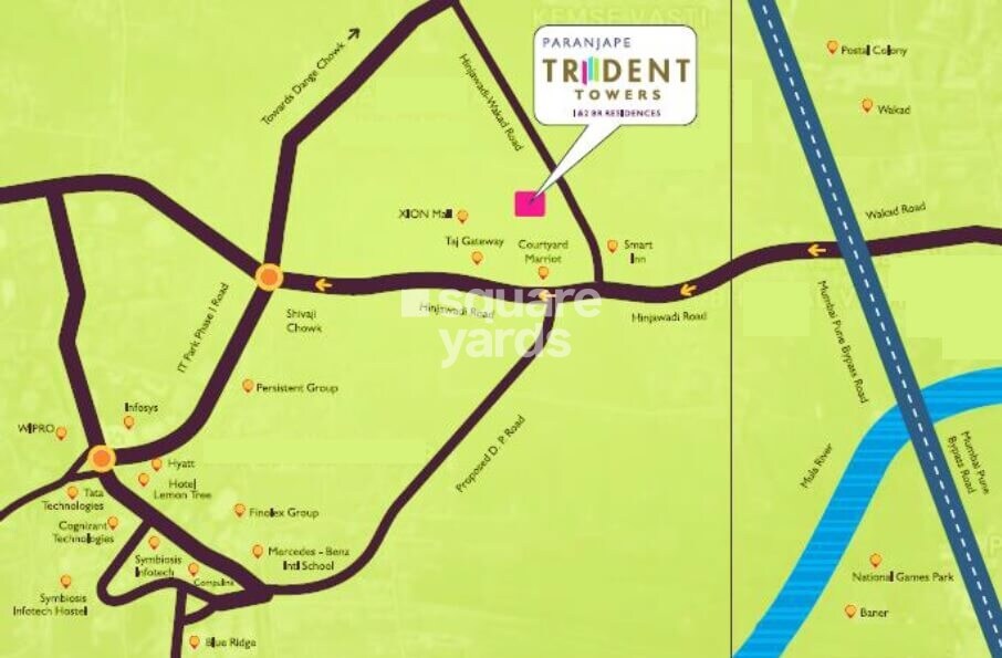 Paranjape Trident Towers Location Image