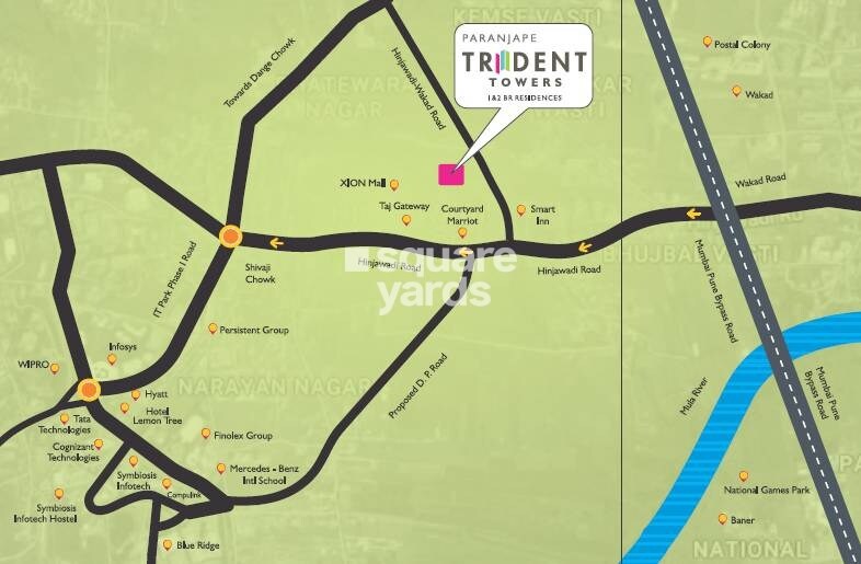 Paranjape Trident Twin Towers Location Image