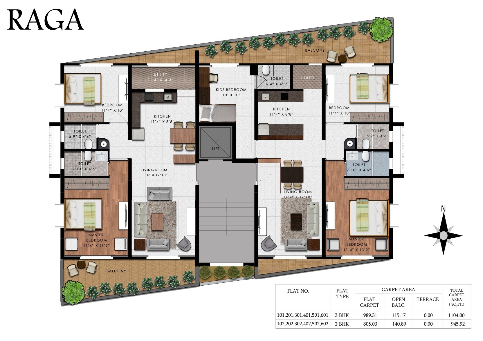 Parshwa Raga Floor Plans