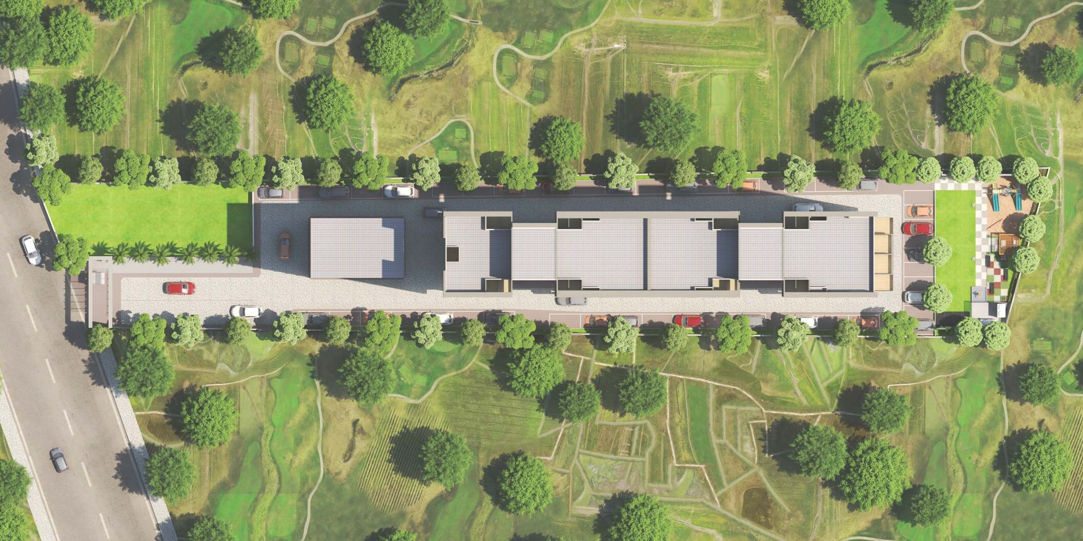 Rathi-Nova-Residency_a train on a track near a grassy area
