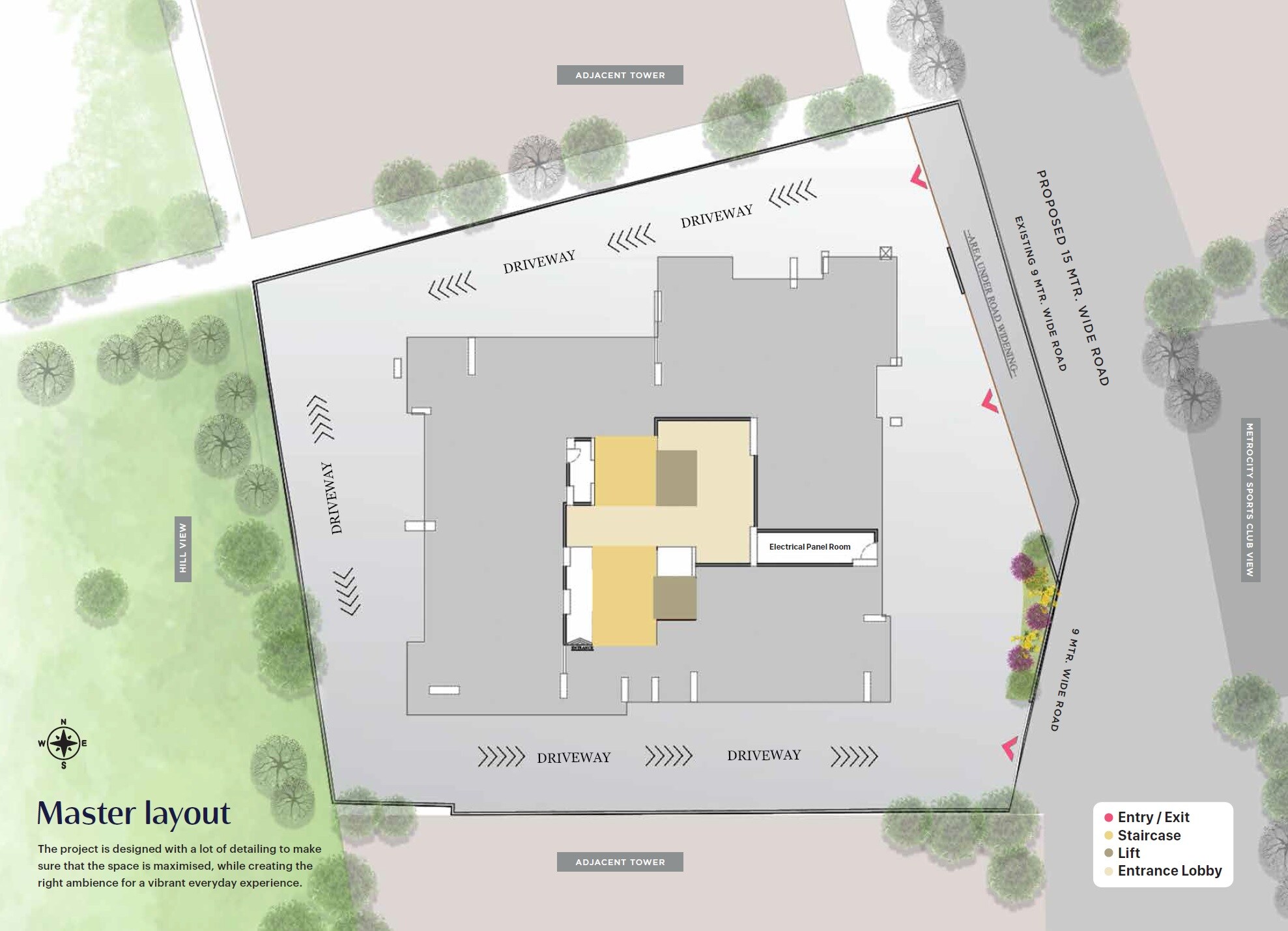 Ravetkar-Nivedita_an aerial view of a building with a cartoon character on it