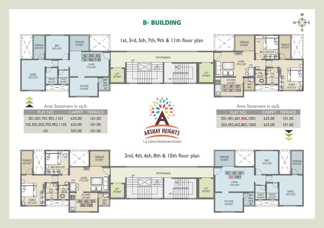 RR Akshay Heights Floor Plans