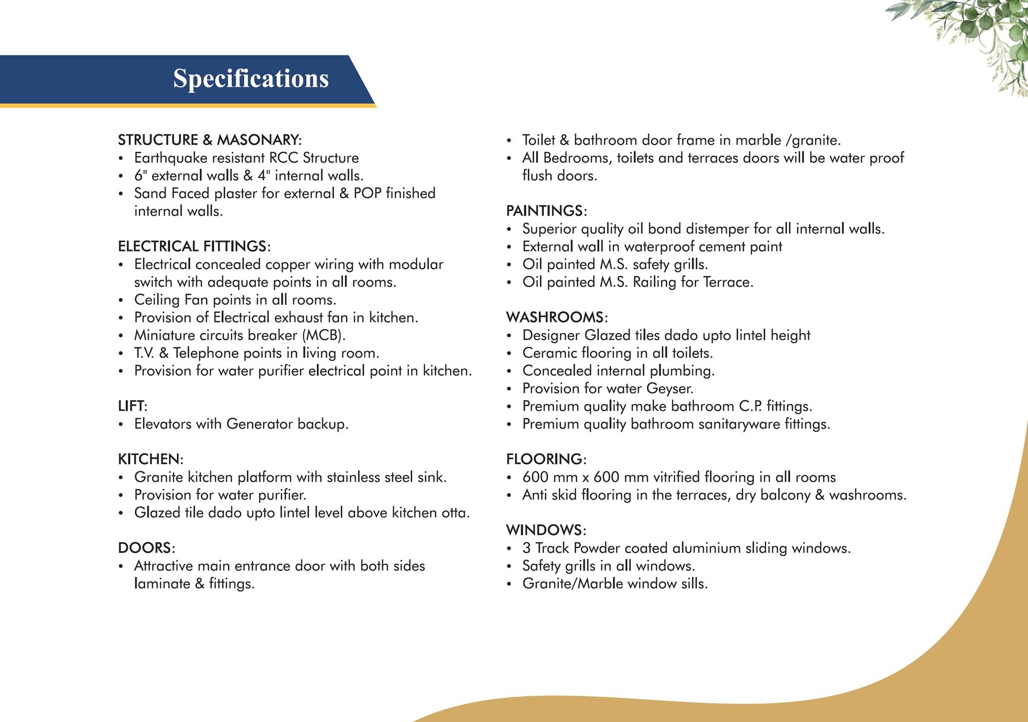 Sahil Vatika Specification