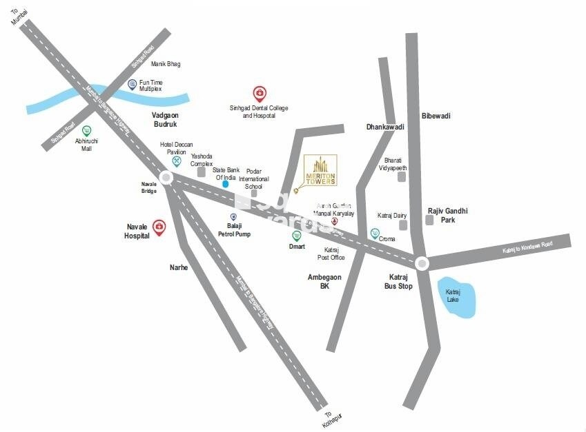 Shubh Meriton Towers Location Image