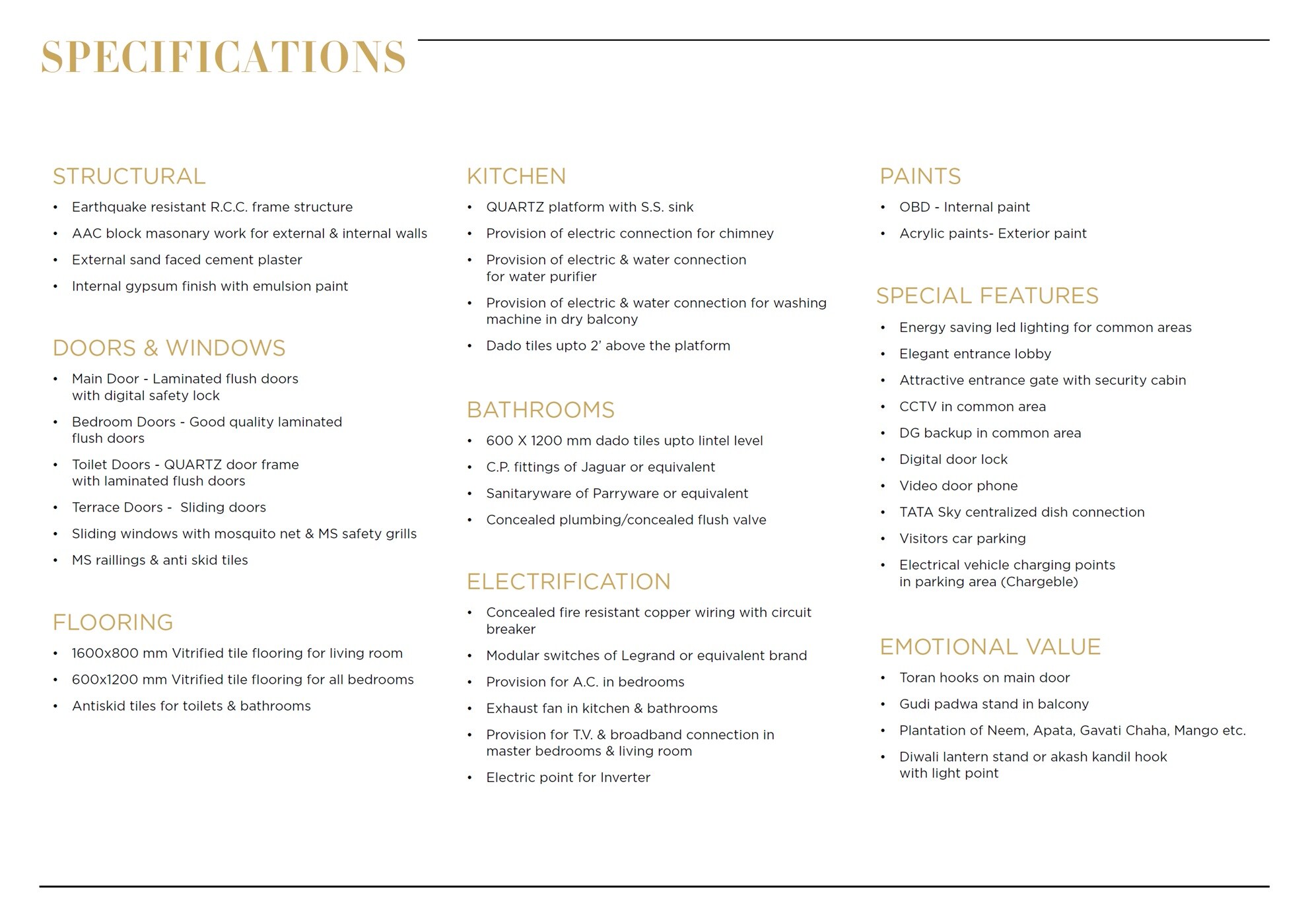 Shubharambh Clara Specification