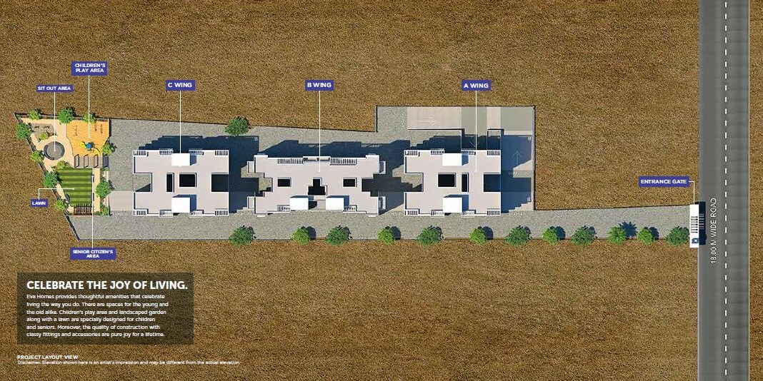 SM-Eva-Homes_an aerial view of a field with various vehicles and buildings