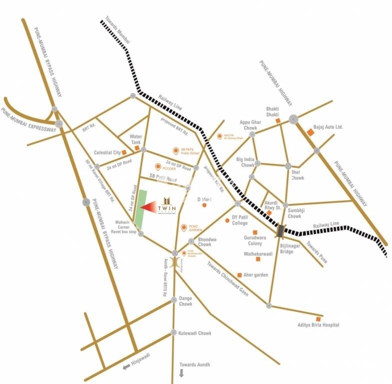 Sonigara Twin Towers Location Image