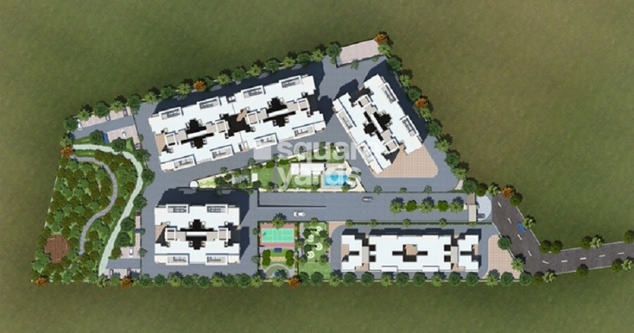 Spring-Valley_an aerial view of a large building with a train on top of it
