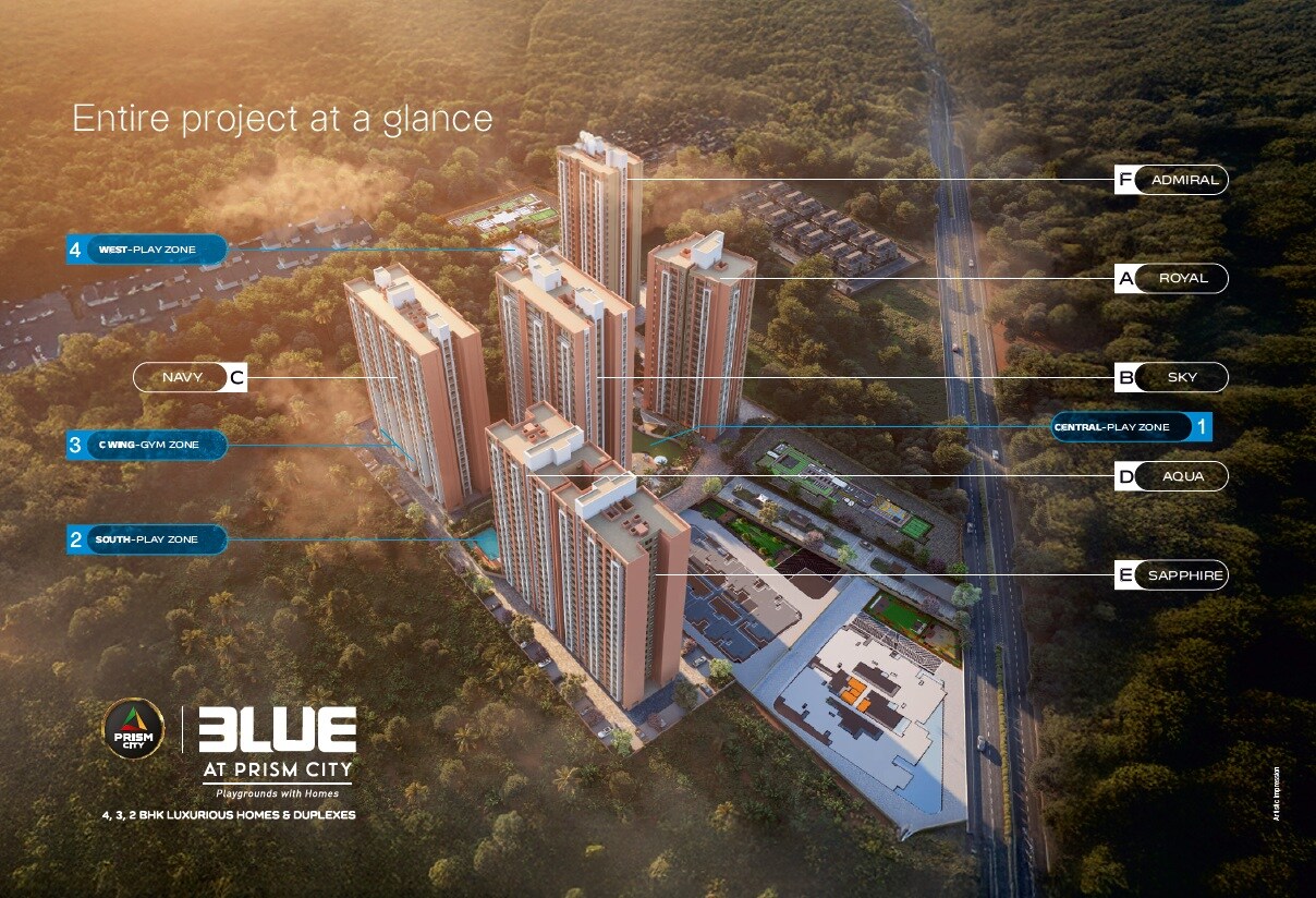 Swastik Prism City Blue Tower View
