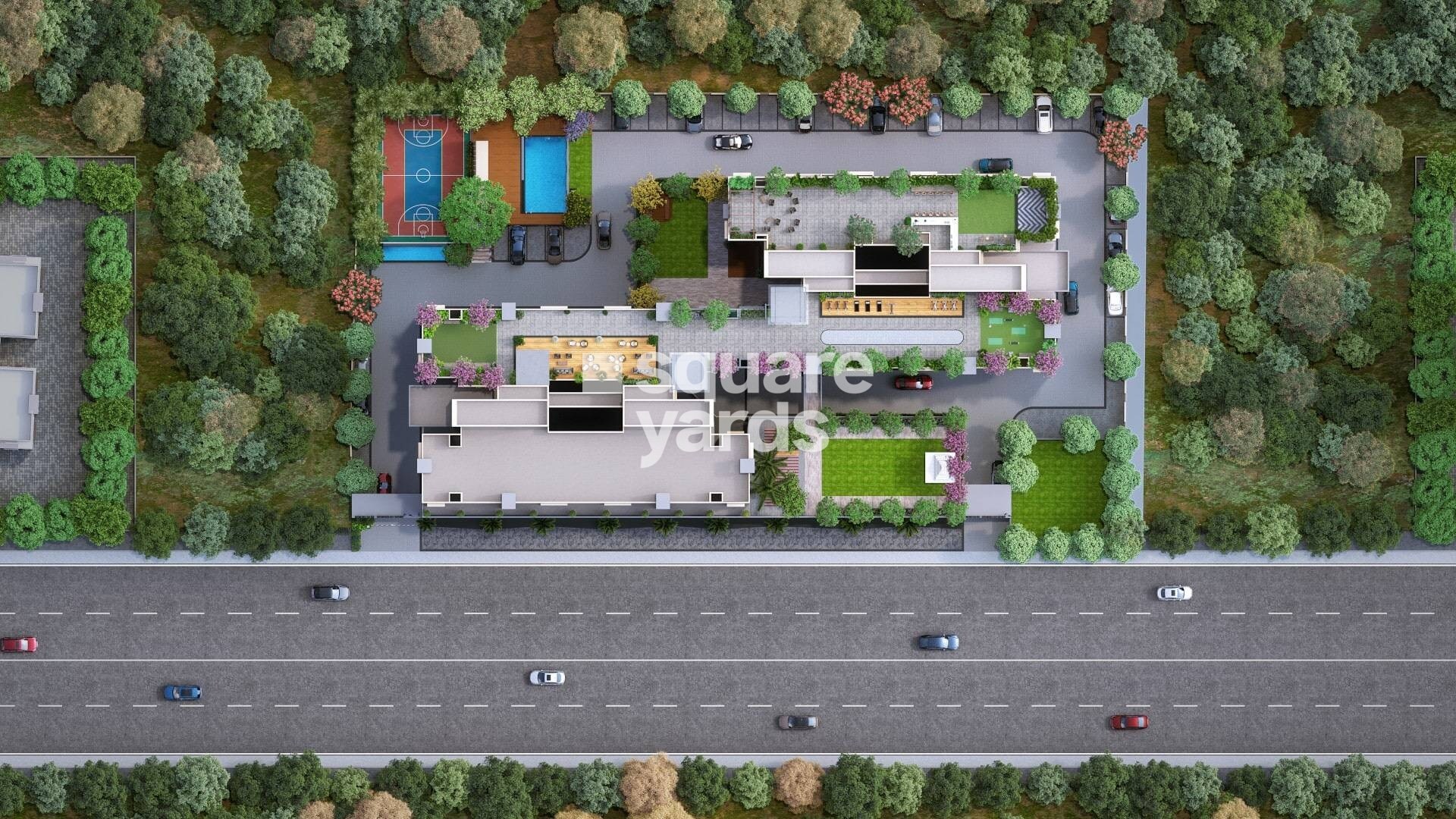 Tatva-24Life-Exotica_a city street filled with lots of cars and buildings