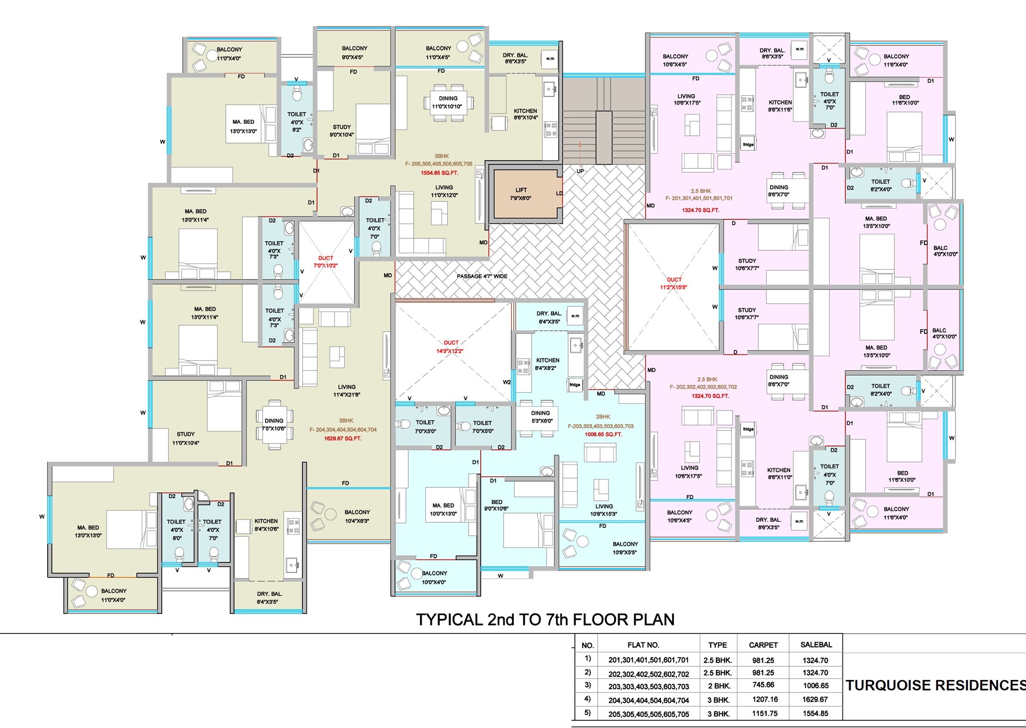 Turquoise Residences Floor Plans