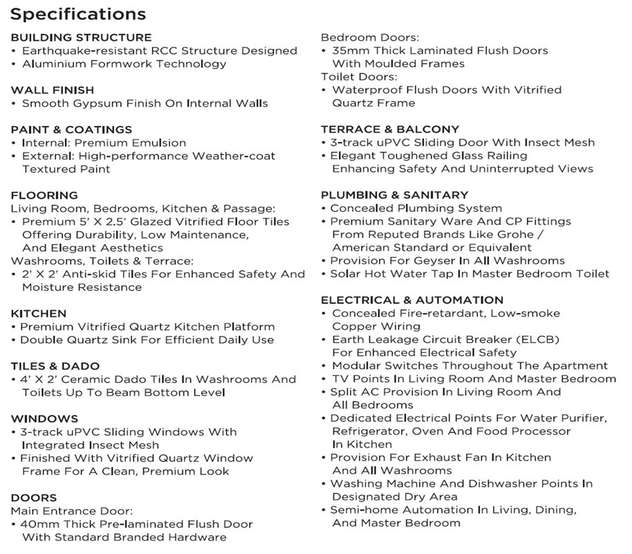 Vardhaman Skysymphony Specification