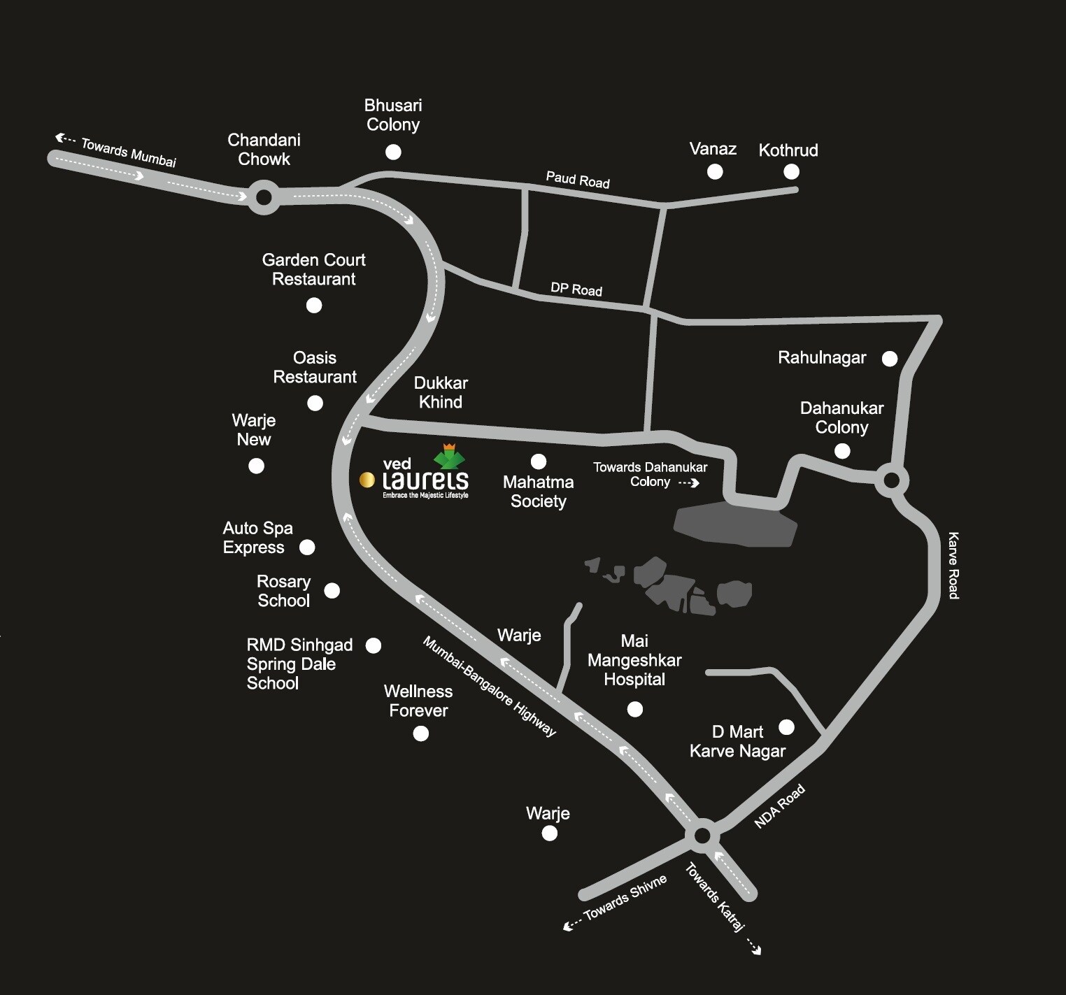 Ved Laurels Location Image