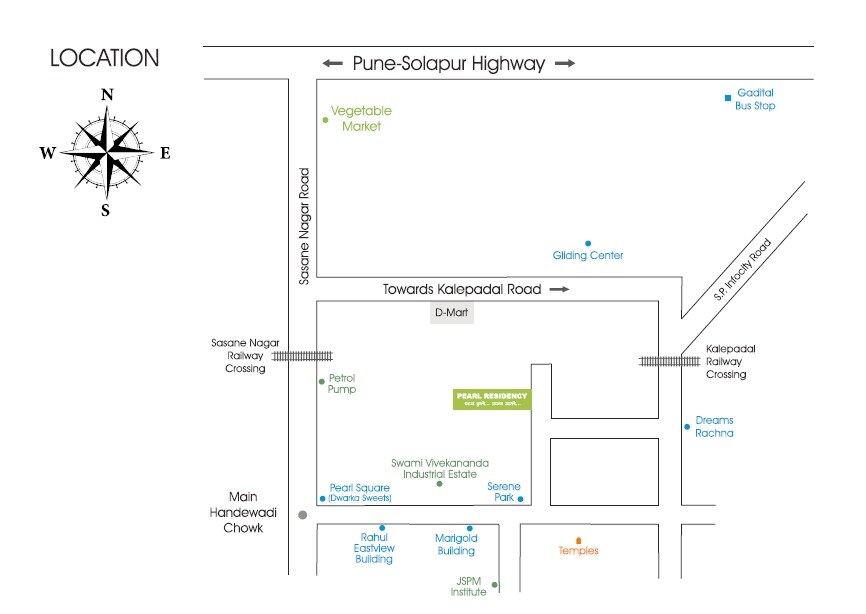 Vision Pearl Residency Hadapsar Location Image