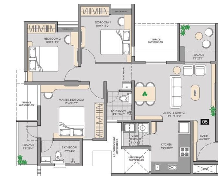 Other, 33-keshavkunj 3 Bedroom 1184 Sq.Ft. Apartment In Mundhwa Pune 8632172