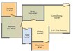 3S Shaurya Residence 1 BHK Layout