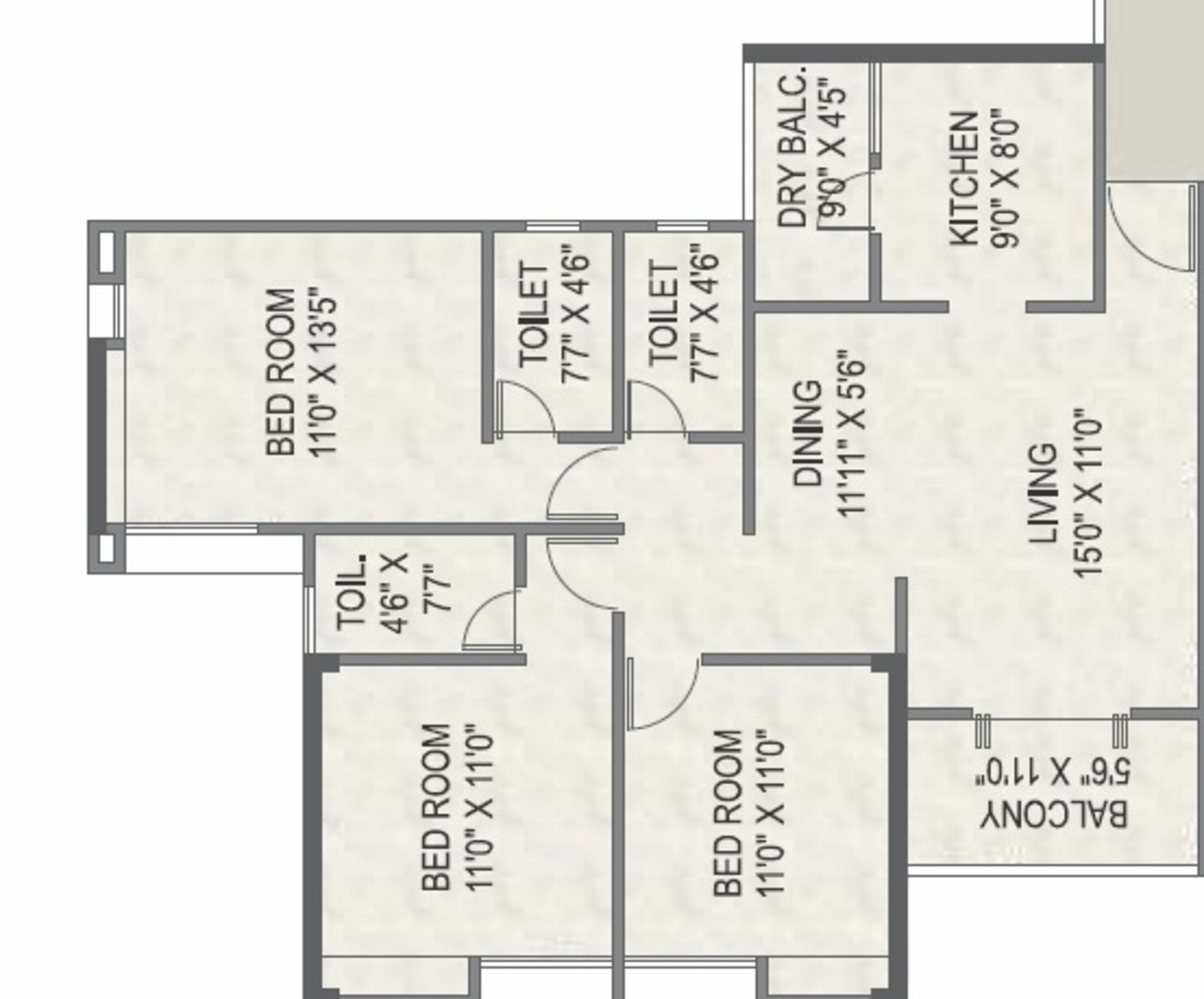 4 taljai hills phase 1 apartment 3 bhk 1042sqft 20223613153608