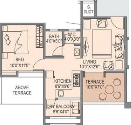 1 BHK 628 Sq. Ft. Apartment