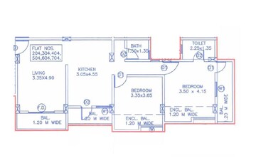  2 BHK Apartment at Aakar Symphony Apartments, Hadapsar – for Rent