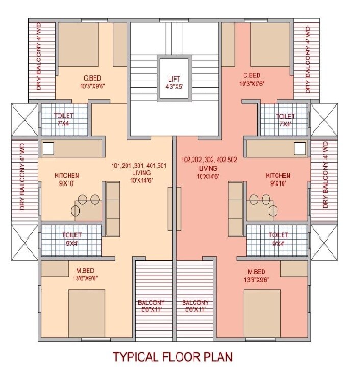 2 BHK 717 Sq. Ft. Apartment