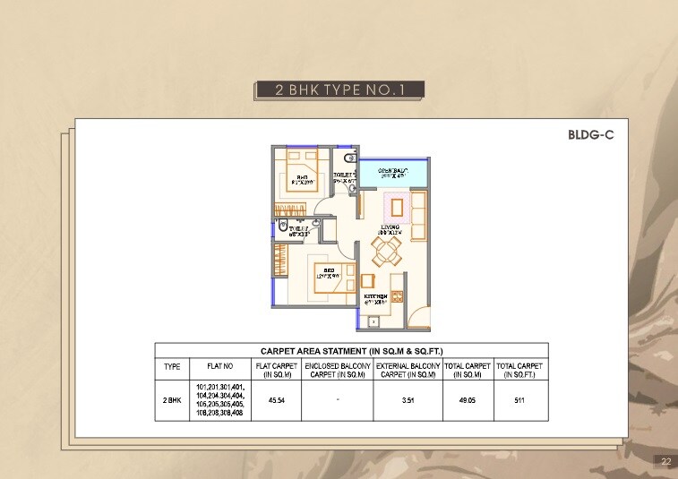 2 BHK 511 Sq. Ft. Apartment