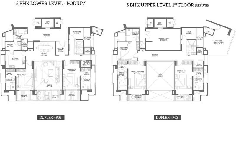 Floor plan of 5 BHK 3532 Sq. Ft. Apartment in ABIL Avaanti Residences, Pune