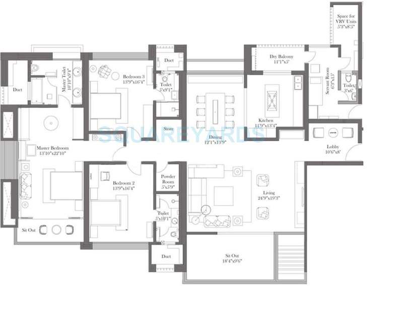 3 BHK 2074 Sq. Ft. Apartment in ABIL Castel Royale