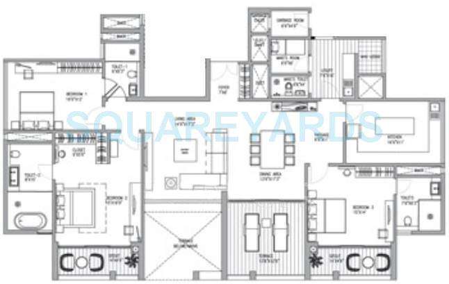 3 BHK 1833 Sq. Ft. Apartment in ABIL Clover Verde