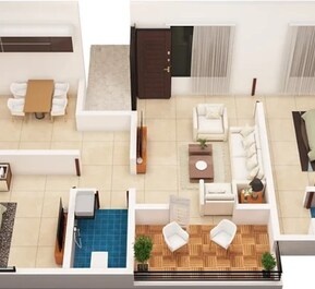 2 BHK 649 Sq. Ft. Apartment in Ace Janki Crystal