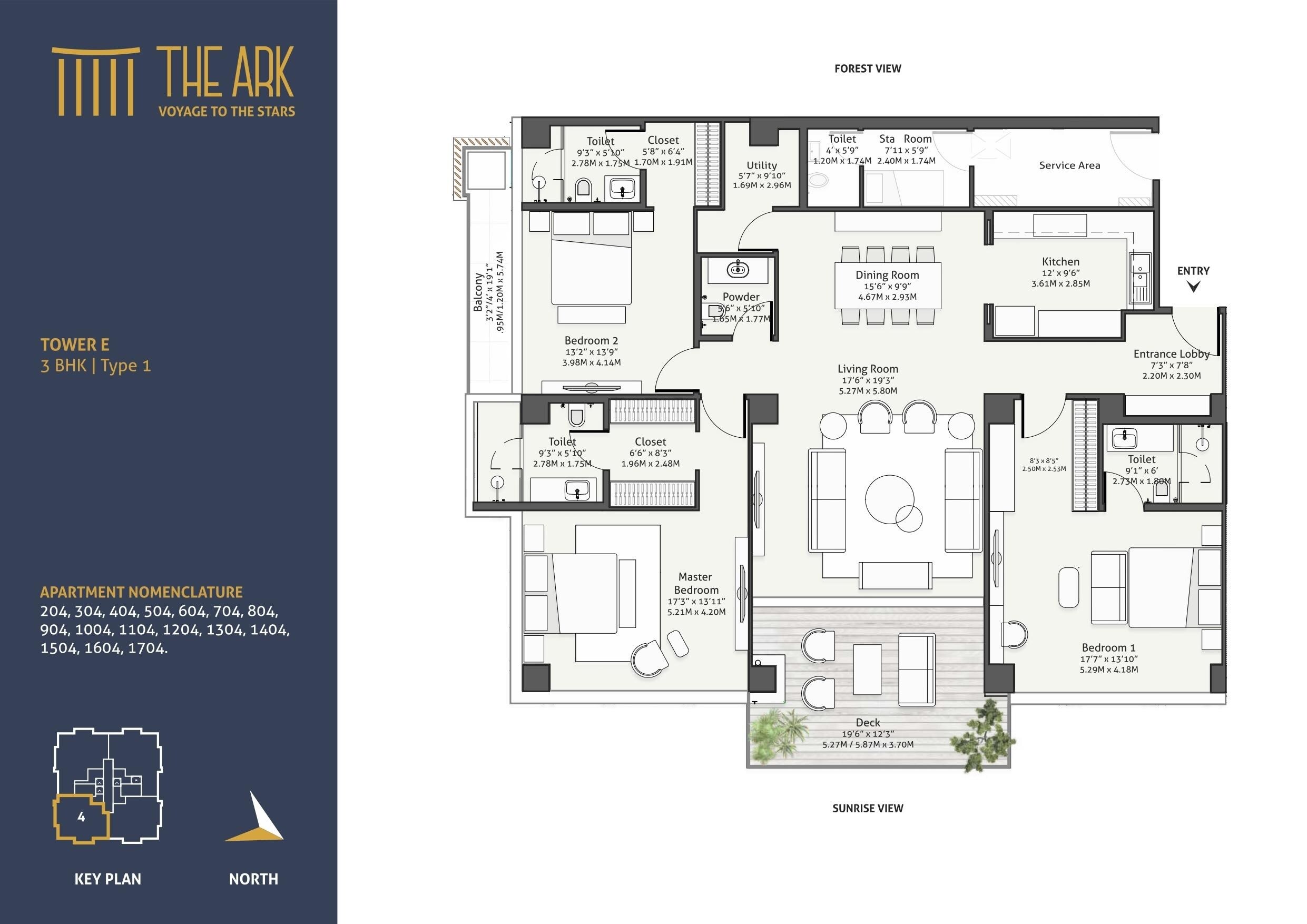 Floor plan of 3 BHK 2247 Sq. Ft. Apartment in Acropolis Purple Voyage To The Stars, Pune
