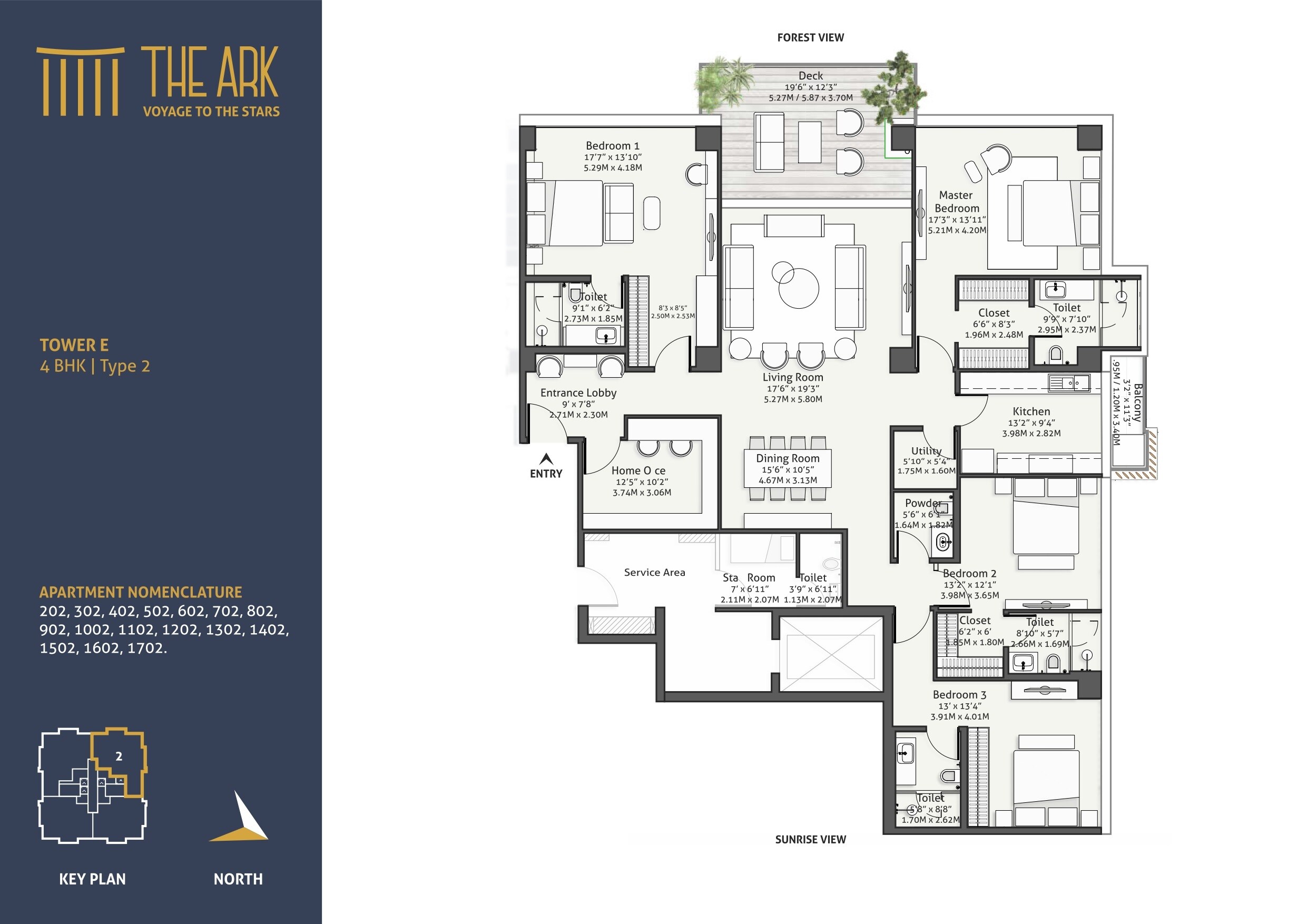 Floor plan of 4 BHK 2300 Sq. Ft. Apartment in Acropolis Purple Voyage To The Stars, Pune