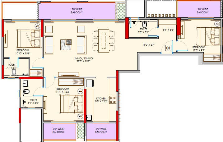 adani codename greens apartment 3bhk 1142sqft 1