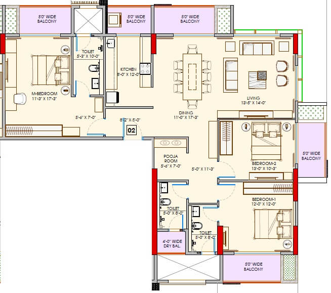 adani codename greens apartment 3bhk 1339sqft 1
