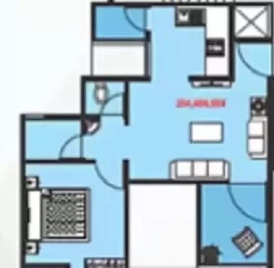 Floor plan of 1 BHK 462 Sq. Ft. Apartment in Adhya Rohan, Pune