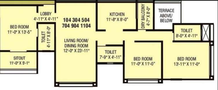 aditi ribera apartment 3 bhk 1132sqft 20212514112526