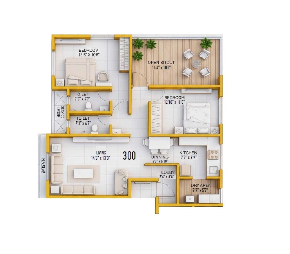 Floor plan of 2 BHK 808 Sq. Ft. Apartment in Aditya Shubham, Pune