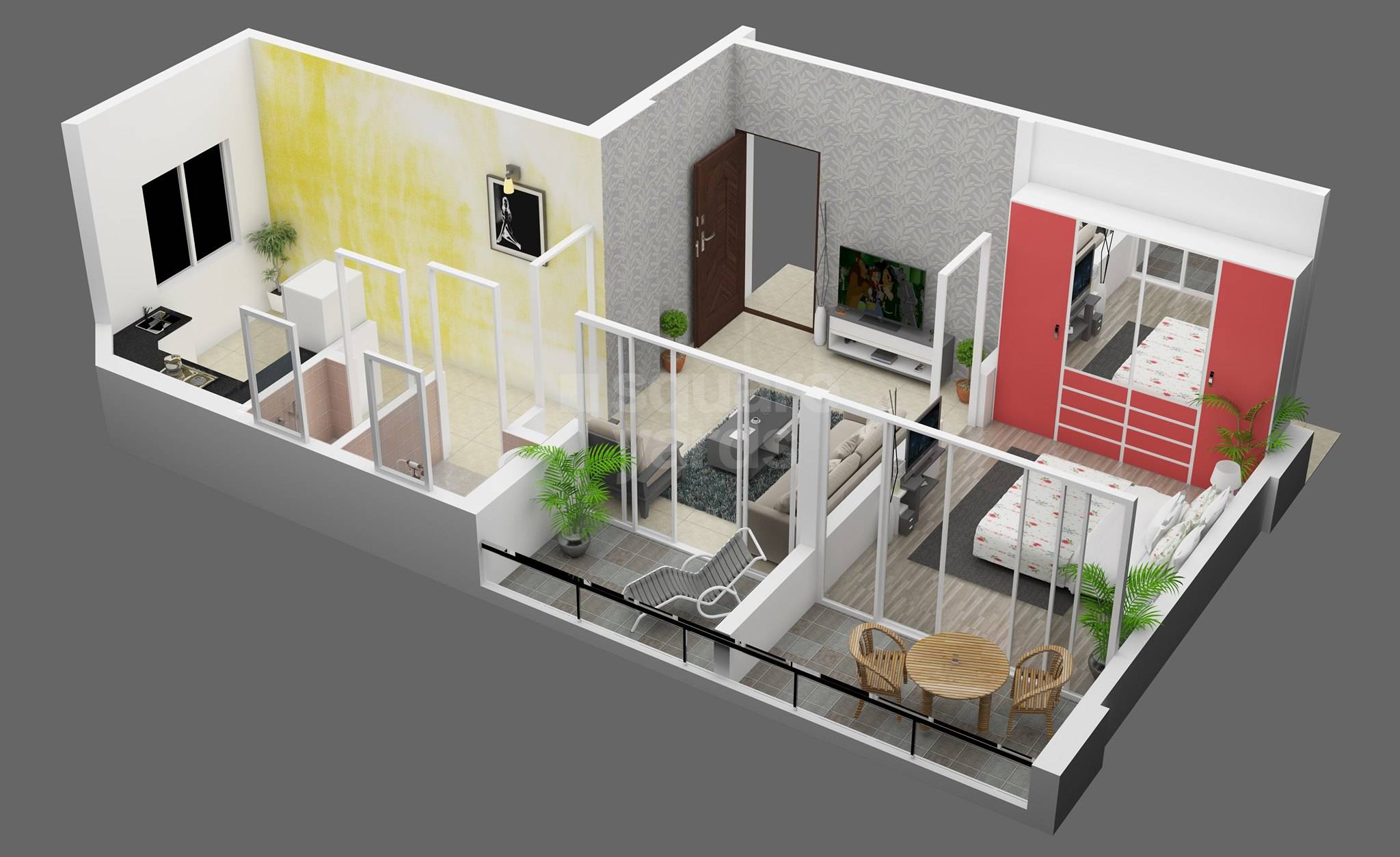 1 BHK 336 Sq. Ft. Apartment