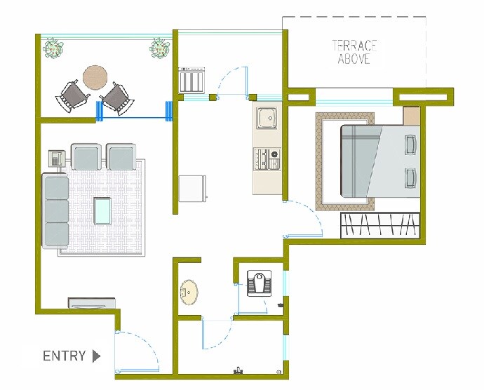 1 BHK 424 Sq. Ft. Apartment