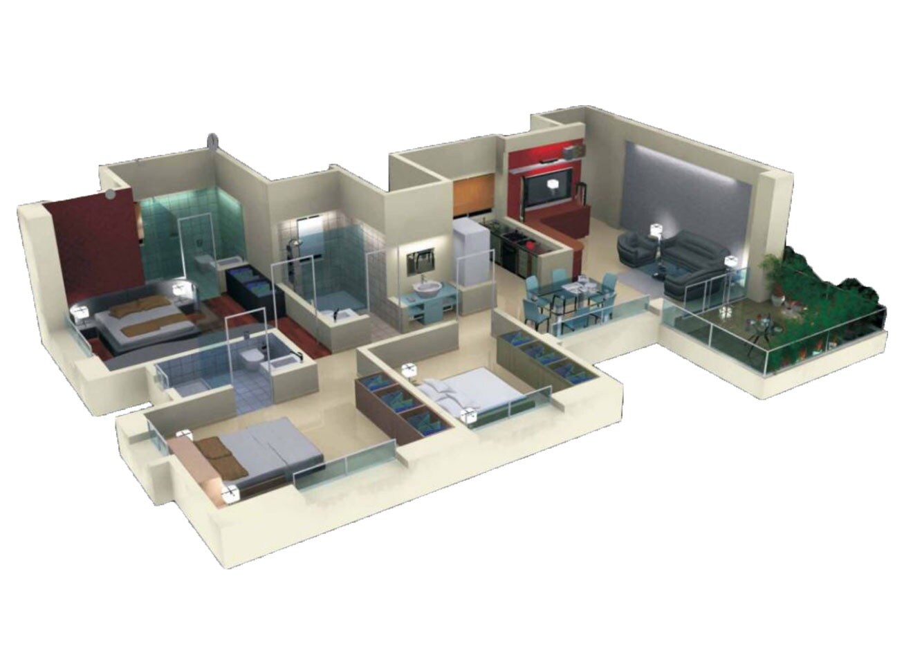 3 BHK 1570 Sq. Ft. Apartment