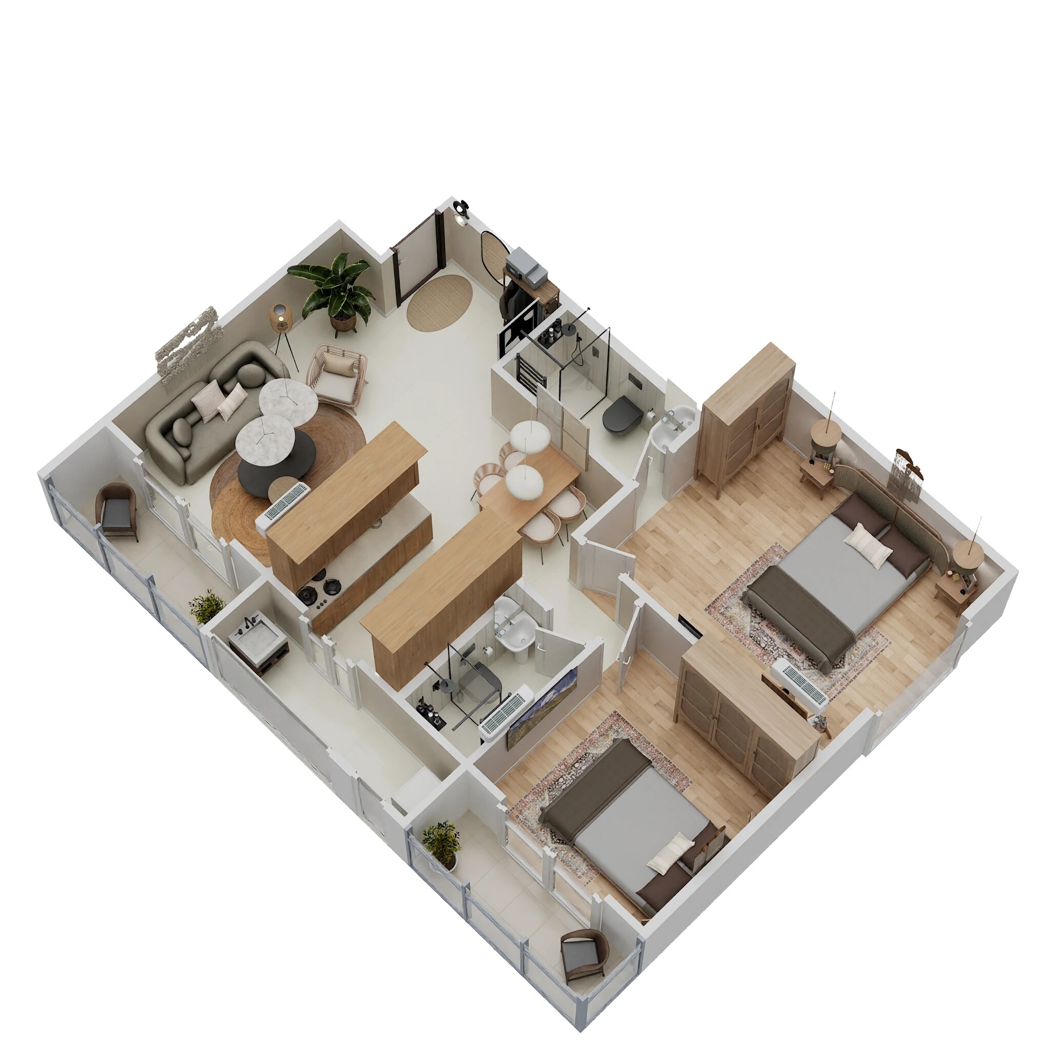 Floor plan of 2 BHK 755 Sq. Ft. Apartment in Akshay Deepa, Pune