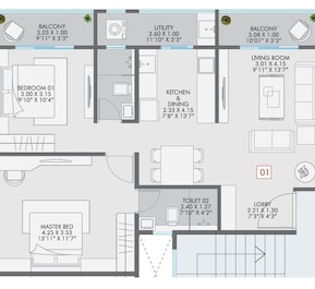 2 BHK 755 Sq. Ft. Apartment in Akshay Deepa