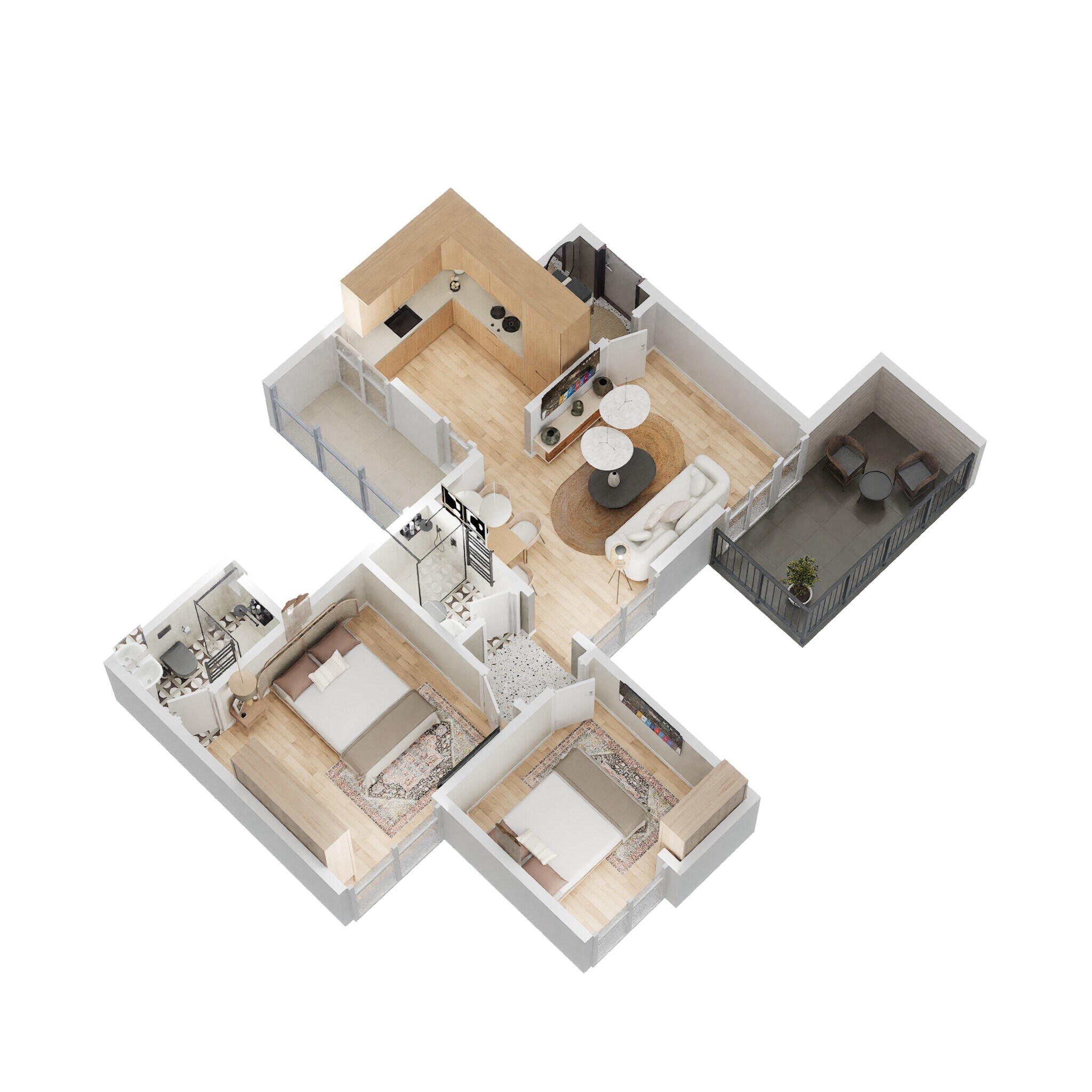 Floor plan of 1 BHK 528 Sq. Ft. Apartment in Akshay Nirmal, Pune