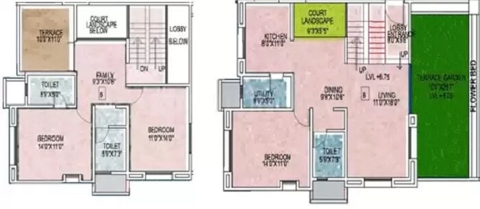 Floor plan of 3 BHK 2312 Sq. Ft. Apartment in Alliance Babylon, Pune