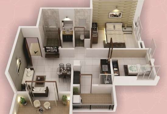 alliance nisarg pink lily apartment 1 bhk 753sqft 20203004153012