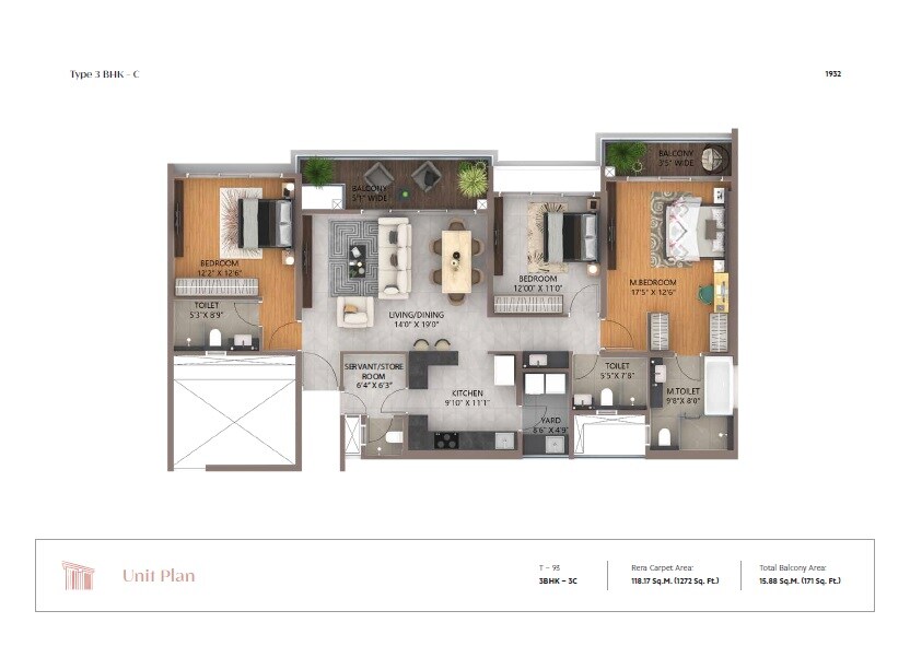 3 BHK 1272 Sq. Ft. Apartment