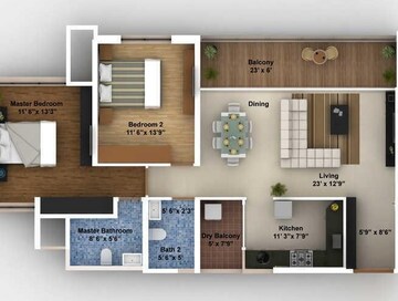  2 BHK Apartment at Amanora Gateway Towers, Amanora Park Town – for Rent