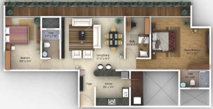 amanora gateway towers apartment 2 bhk 889sqft 20214026144049