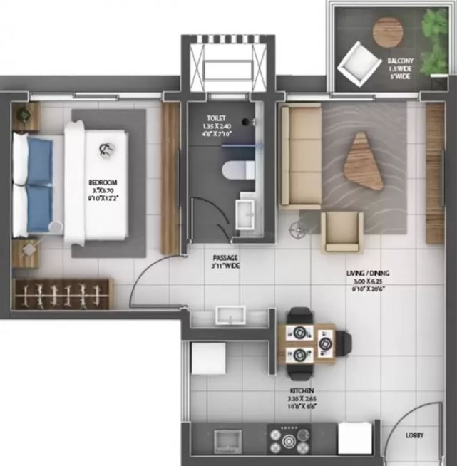amanora gold towers apartment 1bhk 363sqft61