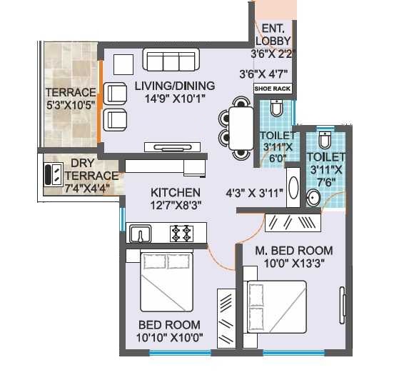 amanora gold towers apartment 2 bhk 646sqft 20222614112600