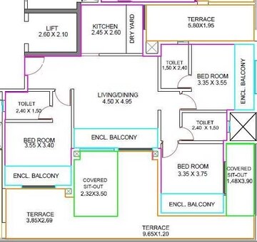  3 BHK Apartment at Amit Ved Vihar Phase 2, Kothrud – for Rent
